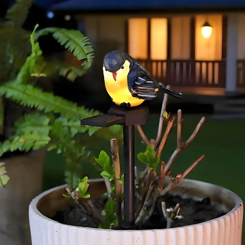 1PC Resin Animal Solar Garden Stake Light, Solar Landscape Light in Bird, Squirrel, Cactus & Owl Styles, Solar Ground Lamp for Outdoor Yard, Lawn and Pathway Decoration
