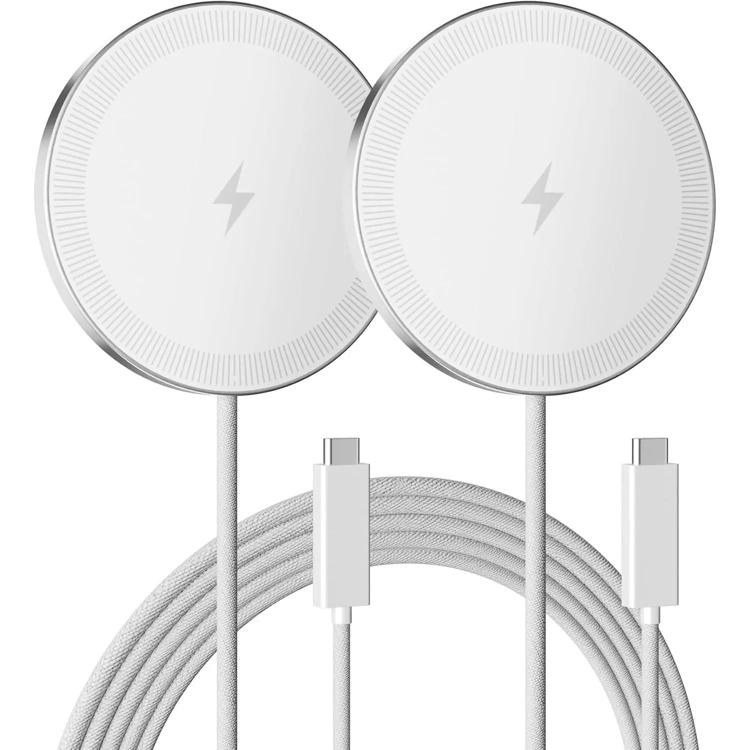 15W  Charger for  MagSafe Charger,    Pad | Compatible for  17 16 15 14 13 12 Pro Max, AirPods-Slim Portable for Desk Bedside and Travel - 2 Pack, White