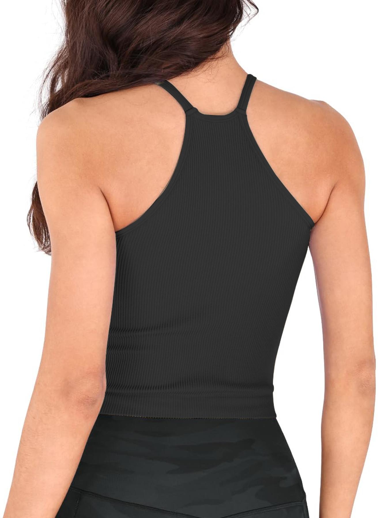 Women's Solid Racerback Sports Tank Top, Breathable Comfortable Sports Vest, Ladies Sportswear for Indoor Outdoor Wear, Breathable Athletic Top