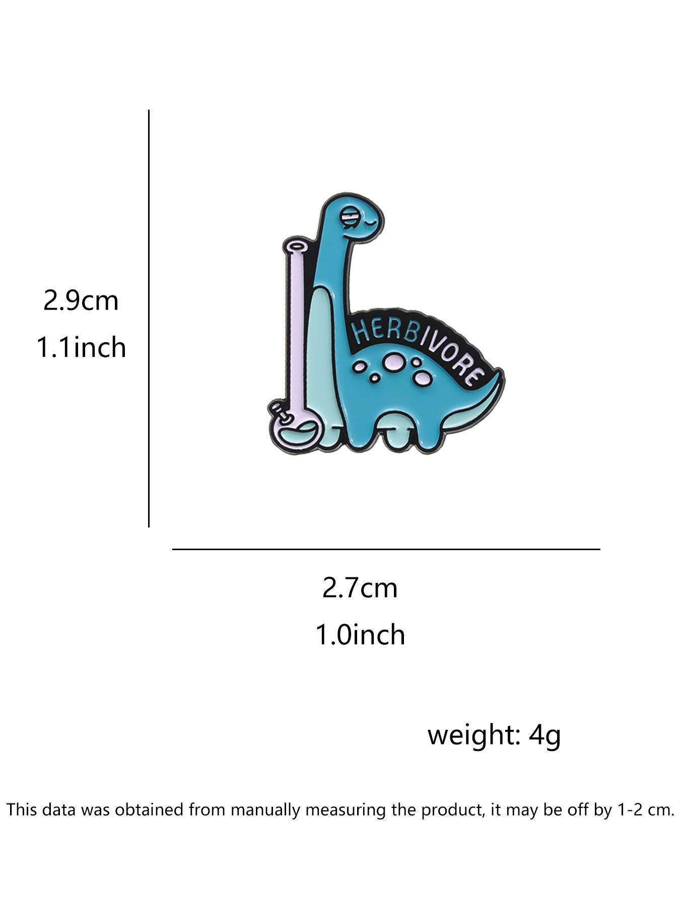 Cute Cartoon Dinosaur Design Brooch Clip, Fashion Letter Sprint Brooch for Party, Daily Clothing Decor, Trendy All-match & Exquisite Brooch for Birthday Gift, Men Accessories, Alloy Brooch Pin