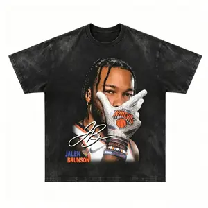 Youth Adult Shirt Vintage Basketball Tee Jalen Brunson Graphic Sweatshirt Retro Sports Streetwear Fan Shirt Game Day Apparel Unisex Cotton Oversized Fit Camiseta Verano Gift for Knicks Fans USA Trend