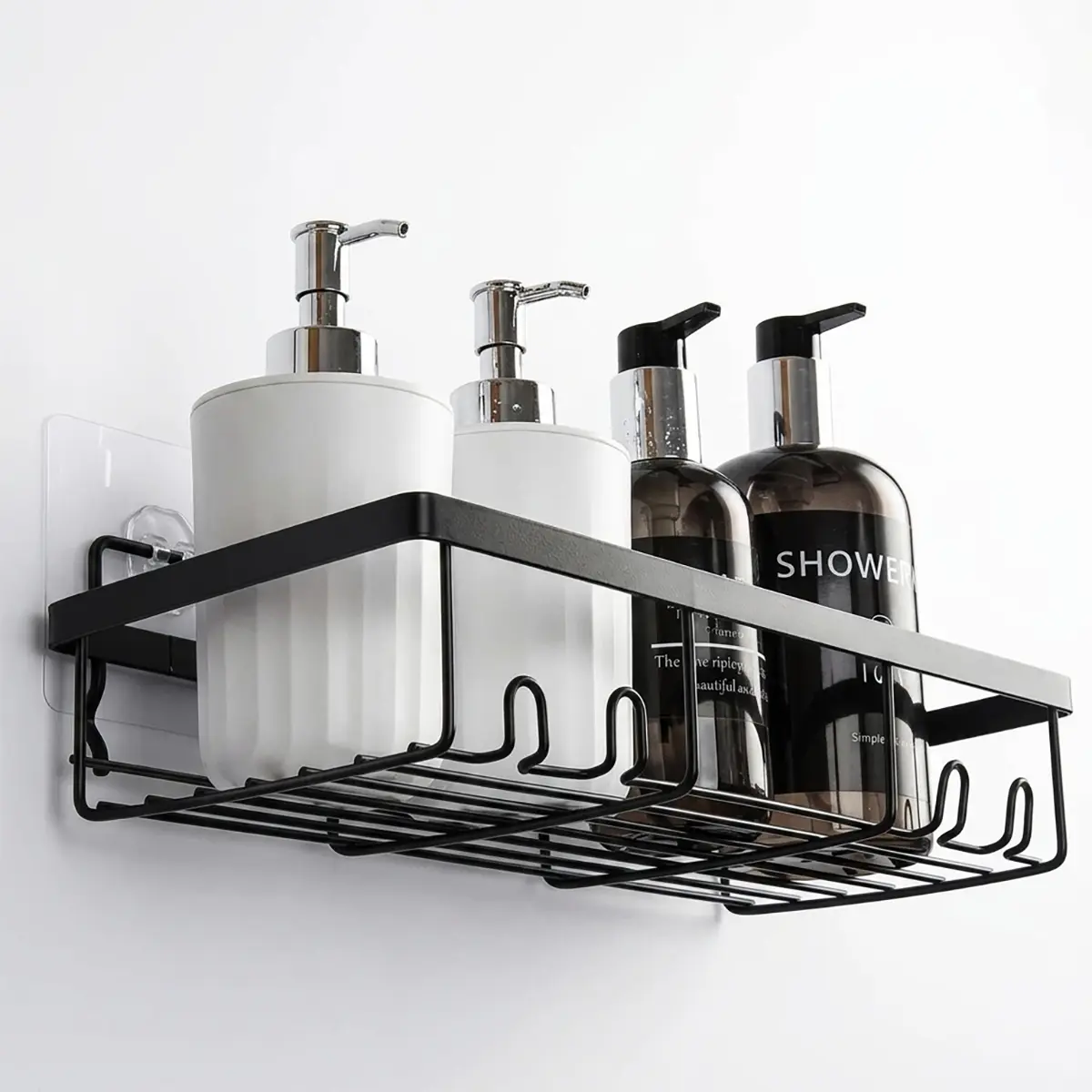 FEELSO Stainless Steel Bathroom Shower Caddy Shelf - Wall-Mounted No-Drill Bathroom Accessory, Durable Shower Organizer, Rustproof Waterproof Restroom Accessory for Toilet Toiletries, Shampoo, Soap