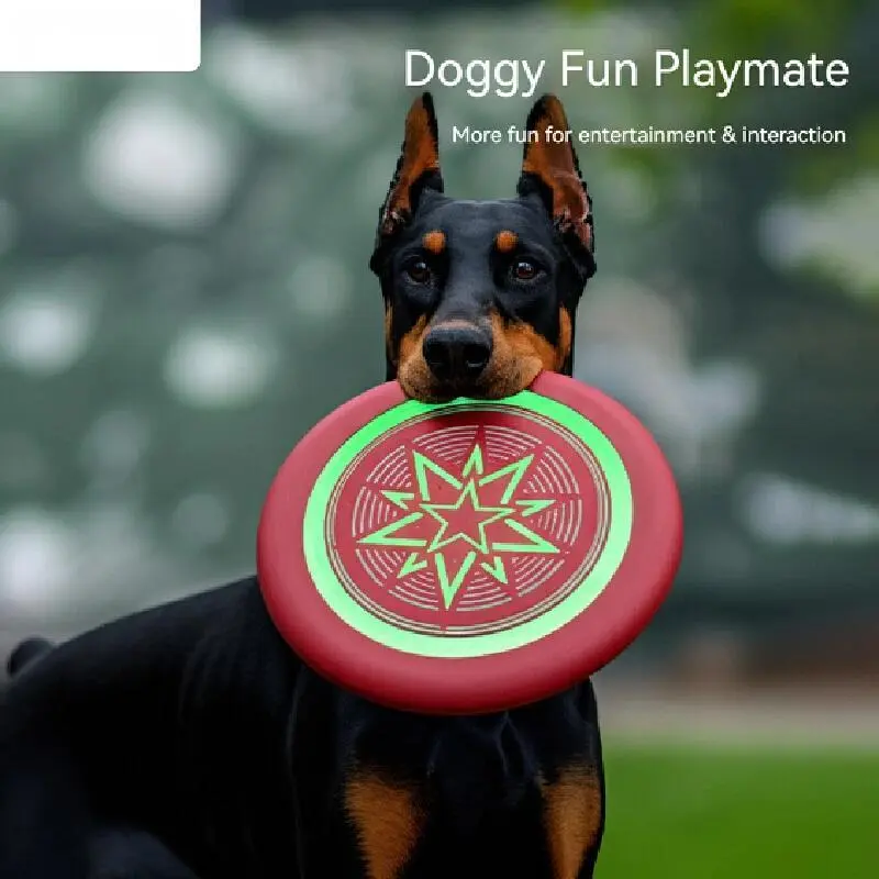 Portable Eva Dog Noctilucent Frisbee Soft Bite Resistant Pet Training Toys Flying Disc For Small Medium Large Dogs