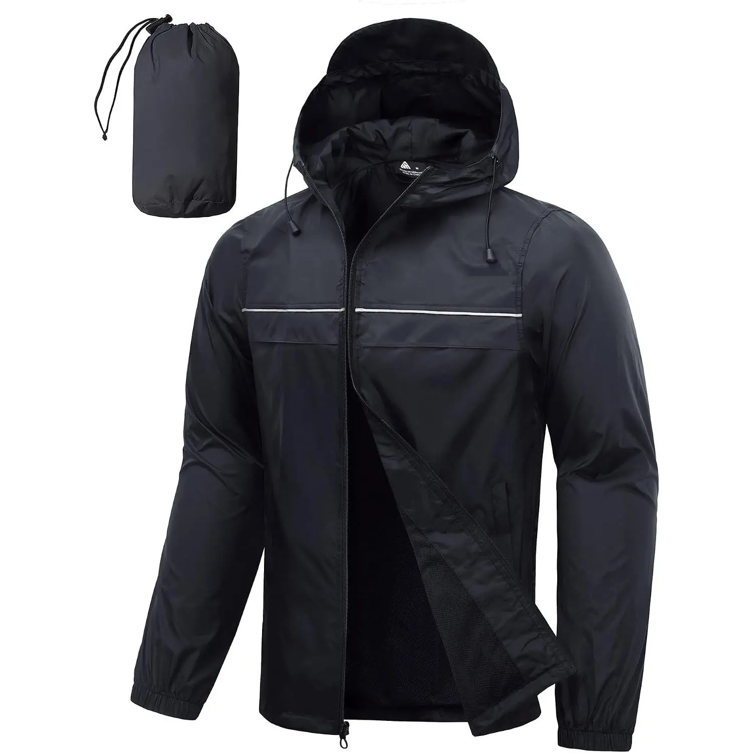 Mens Breathable Mesh Lined Rain Jacket & Coats, Packable Lightweight Waterproof Hooded Windbreaker for Golf HikingGift.