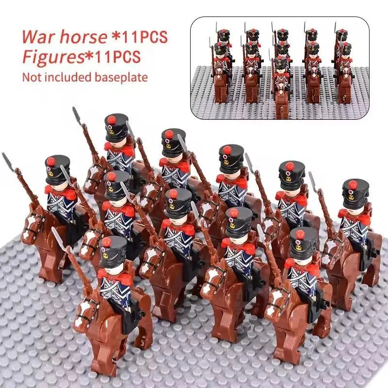 2026 new hot item 10pcs Napoleonic Wars Military Soldiers Building Blocks WW2 Mini Figures French British Fusilier Rifles Weaponc Toys For Kids