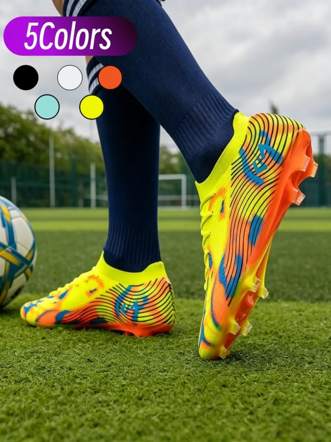 Unisex Entry Professional Soccer Footwear, Soccer Shoes, Simple Shape Breathable Sturdy Upper, Comfort Inner Suitable For Outdoor Turf New Learner Fundamental Training