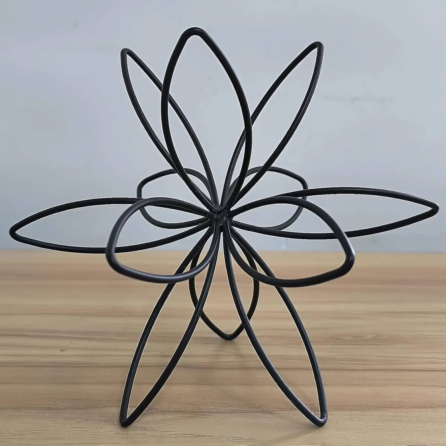 8"  Decorative Sphere, Metal Floral Tabletop Sculpture, Abstract Tabletop Decorative Ball for  Metal Sphere Decor