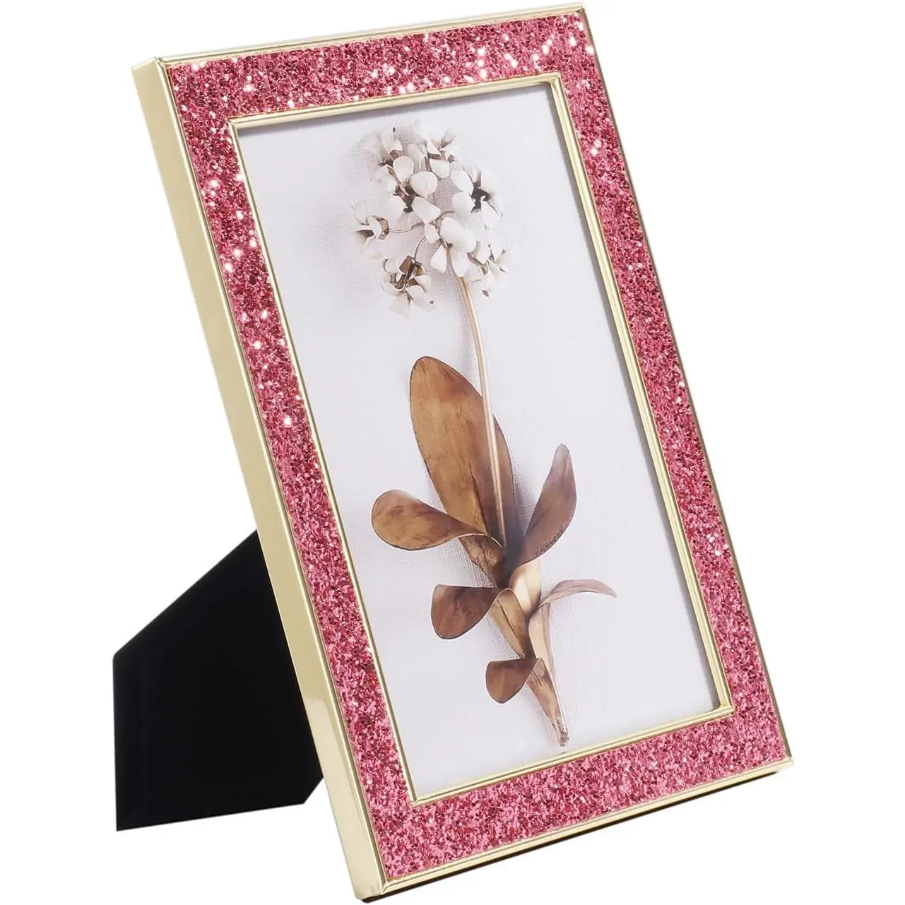 Picture Photo Frames,  Frame Fits 5 by 7 Inch Picture,Metal Picture Frames Glitter Photo Display for Desk or Wall,Tabletop, Counterspace, Shelf ( , 5 x 7 inch)