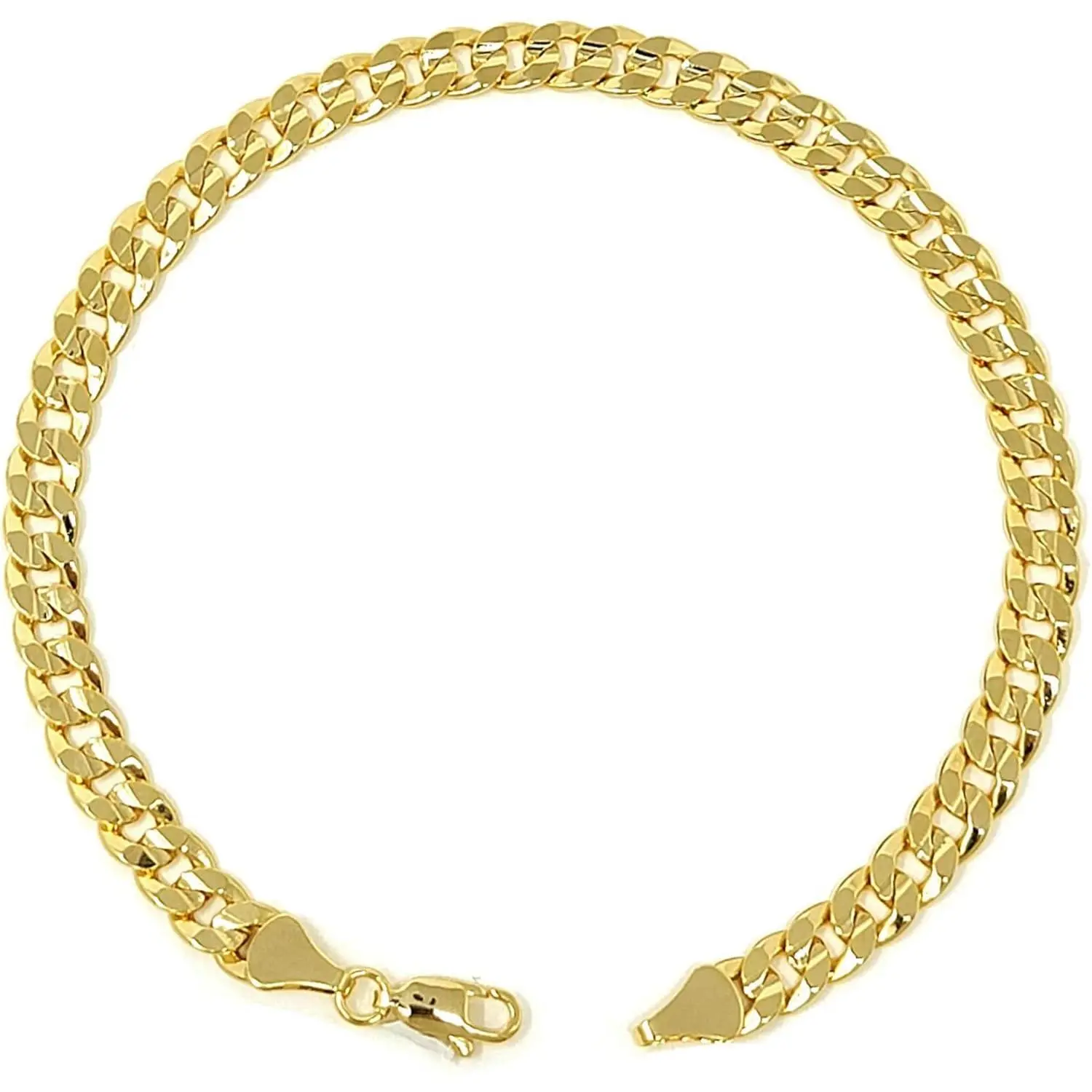 Gold Electroplated Anklet for Women, 9-12 Inch Sizes, Figaro, Cuban, Mariner, Herringbone Design - Made in Korea