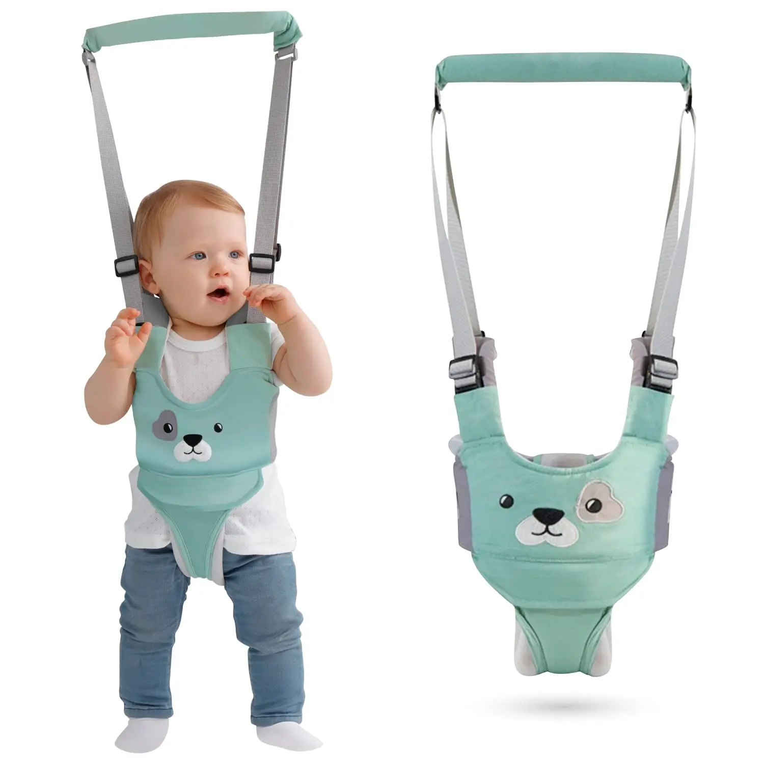 Baby Walking Harness - Handheld Kids Walker Helper - Toddler Infant Walker Harness Assistant Belt - Child Baby Walk Learning Help Support Assist Trainer Tool -  7-24 Month Old New model