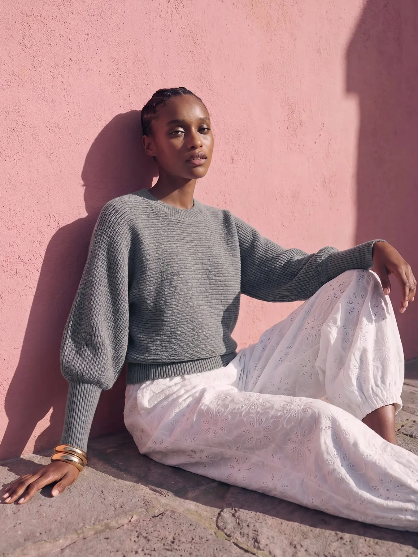 Round Neck Long Sleeve Knit Pullover, Slim-Fitting Plain Knit Top, Fall & Winter Casual Wear, Daily Essential