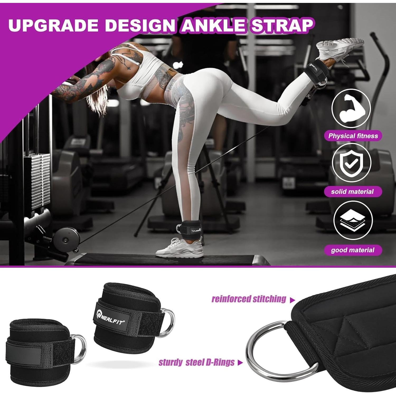 Barbell Pad Set with Lifting Straps & Ankle Straps - Squat Pad for Thrusts, Lunges, Weightlifting - Heavy Duty Strength Equipment for Powerlifting, Gym Barbell Pad Set with Lifting Straps & Ankle Straps - Squat Pad for Thrusts, Lunges, Weightlifting - Heavy Duty Strength Equipment for Powerlifting, Gym