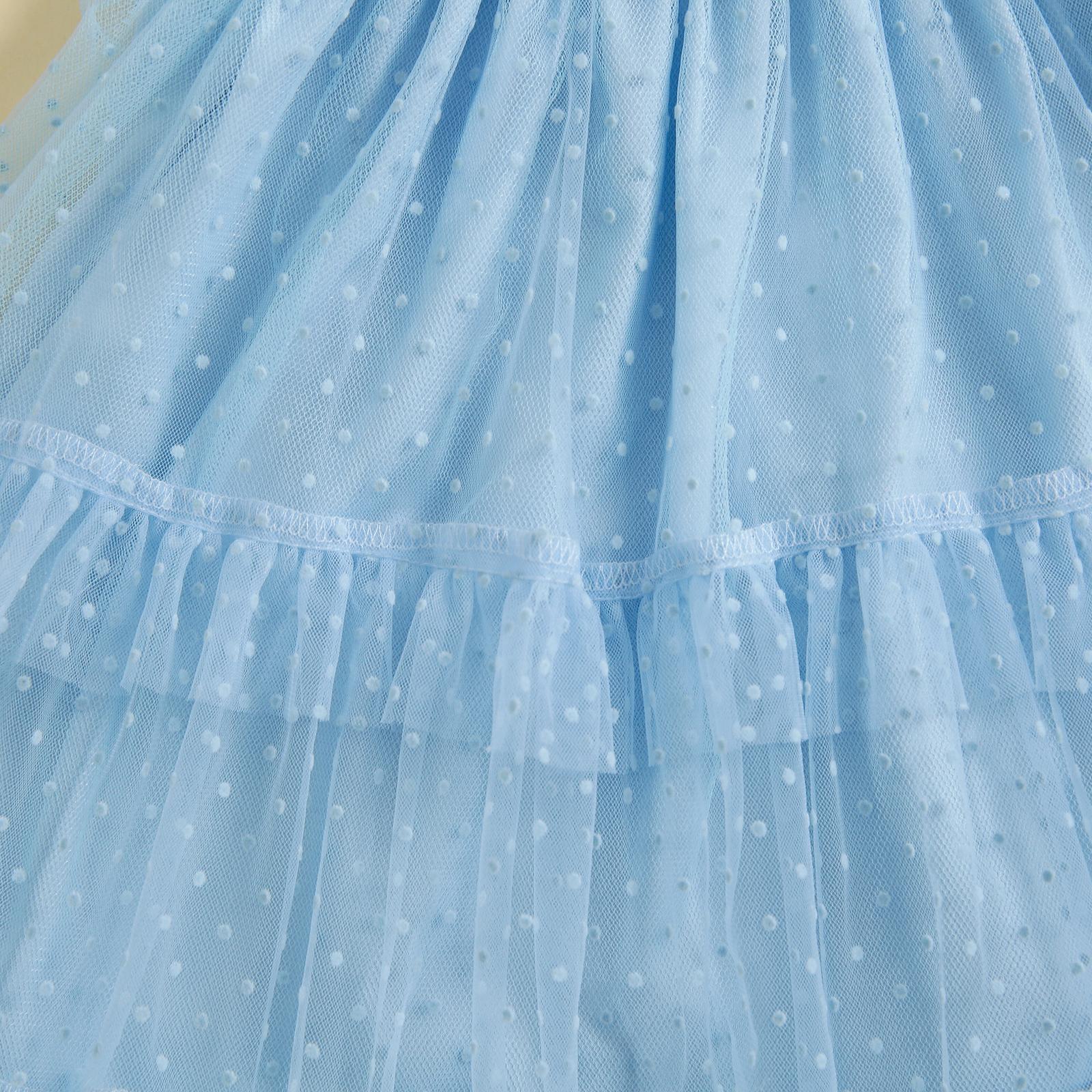 Toddler Baby Girl Princess Boho Dress Sleeveless Spaghetti Strap Swiss Dots Ruffle Tulle Dress Little Girls Summer Outfit