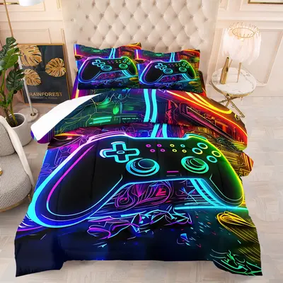 Feelyou Gaming Comforter Set Queen Size - Video Game Controller Pattern Bedding For Boys Teens - View #11