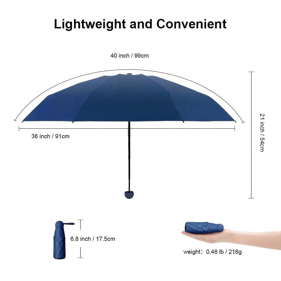 Compact Travel Umbrella, Foldable & Uv Protective Folding Umbrella, Wind Resistant Umbrella, Portable Umbrella for Girls & Women, Perfect Mother's Day Gift, Windproof Folding Umbrella