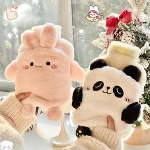 Kawaii Insulation Hot Water Bottle Plush Rubber Hand and Foot Belly Warmer Explosion-proof Hot Water Bag for Women Period Cute