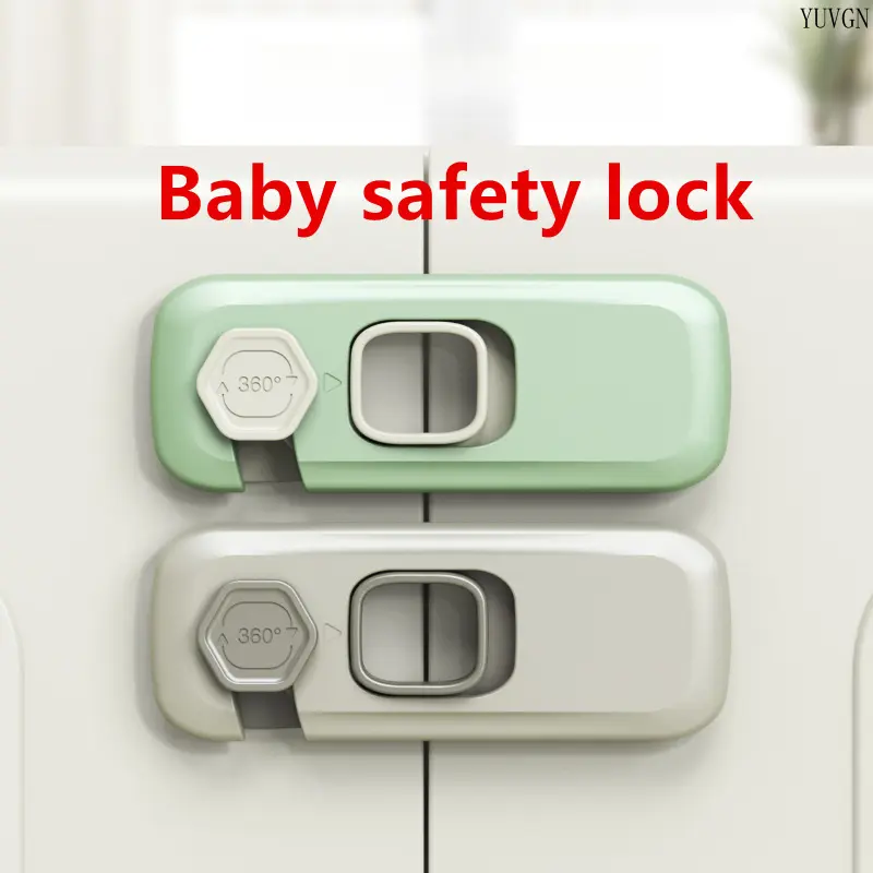 360° Rotation Cabinet Locks, Adhesive No-Drill Drawer Protector, Anti-Pinch Safety Latch for Kitchen Cupboards & Household Storage (Indoor Recreation Use) tiktokshopbacktoschool