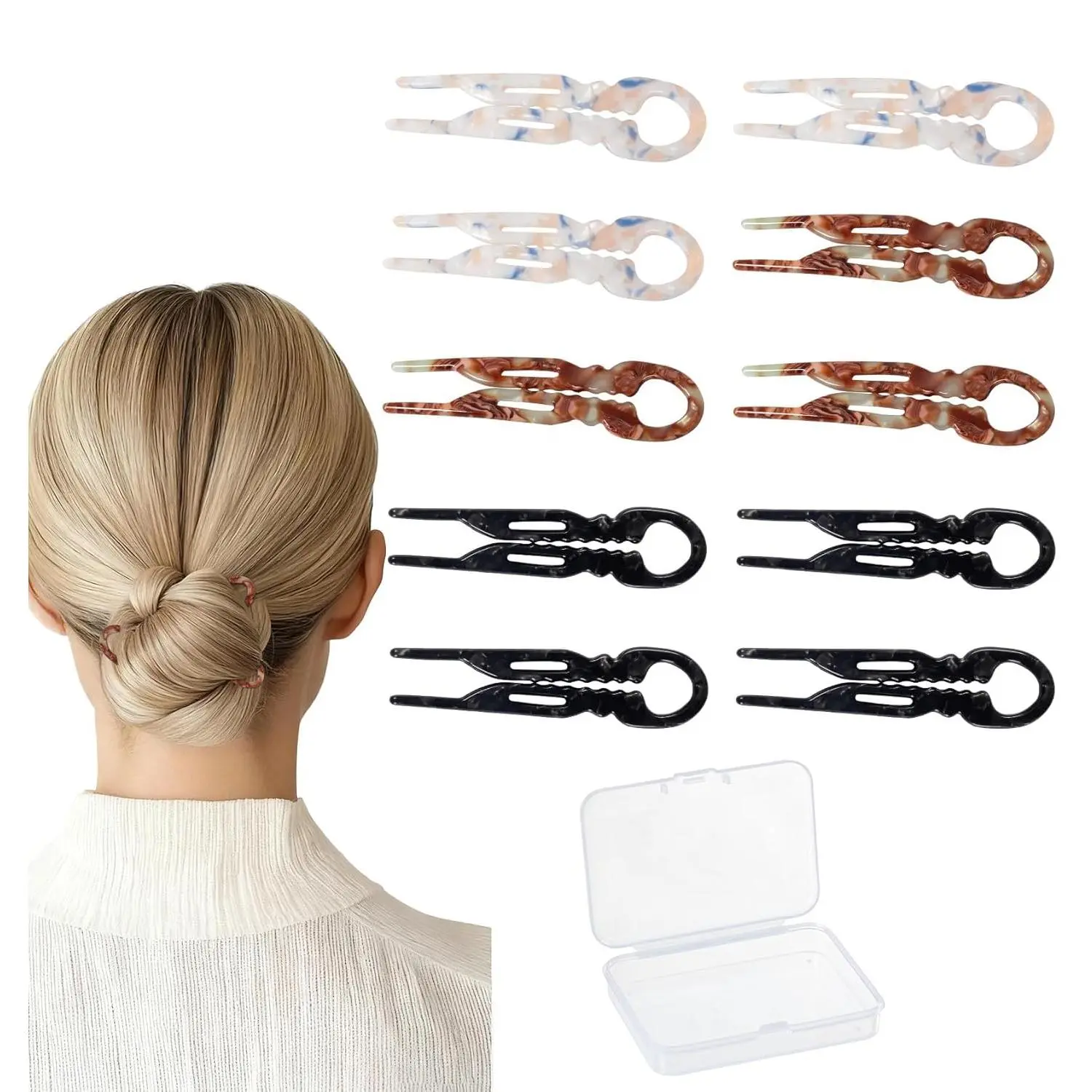 10 PCS 2.83 in Small French Hair Pins for Women, Prestige Hair Pins for All Hair, Curved Shape for Better Head Fit Hair Accessories, Serrated Anti-Slip Design Hairpins