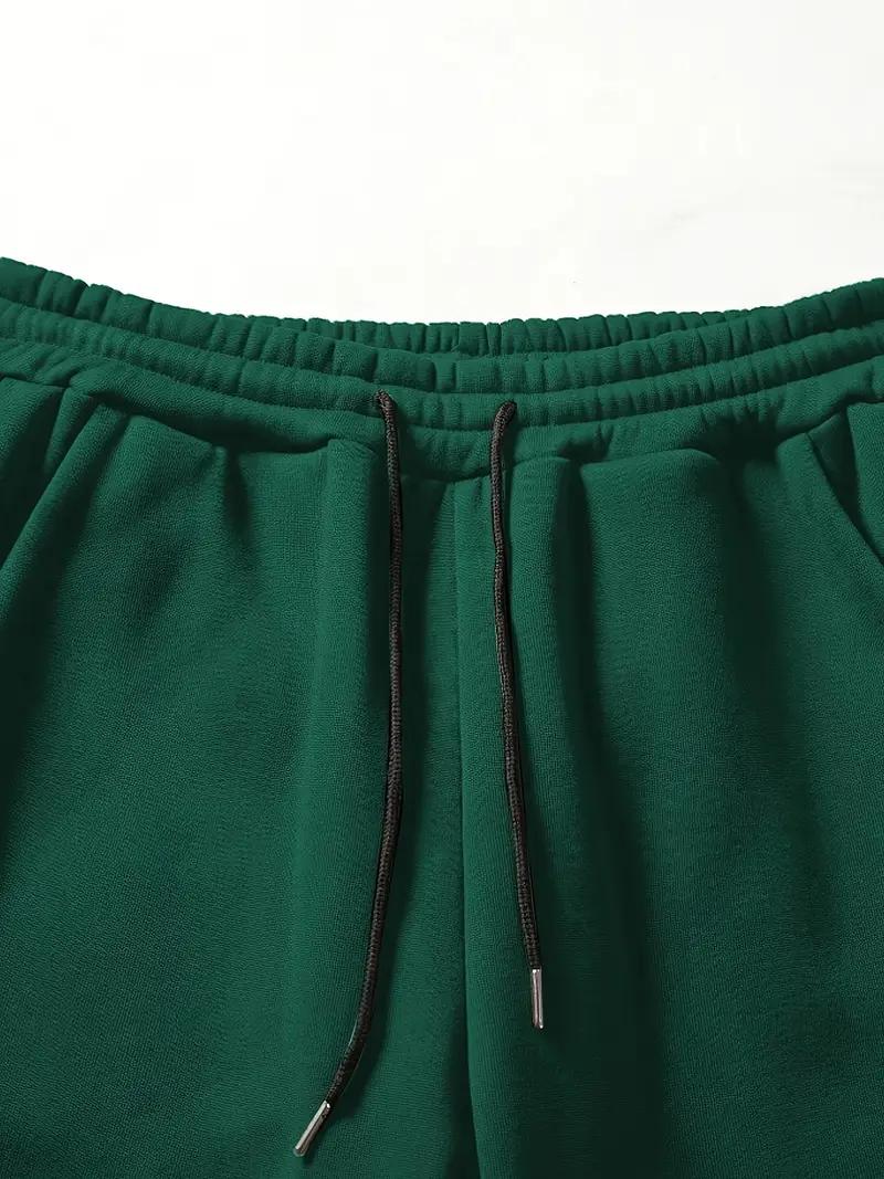 Casual hoodie and sweatpants set - fleece lining, long sleeves, printed design |   machine washable