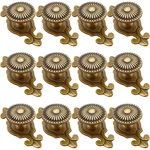 Brass Cabinet Knobs, Vintage Retro Mushroom Drawer Knobs with Backplate, Dresser Pull Handles for Kitchen/Cupboard/Wardrobe/Cabinet
