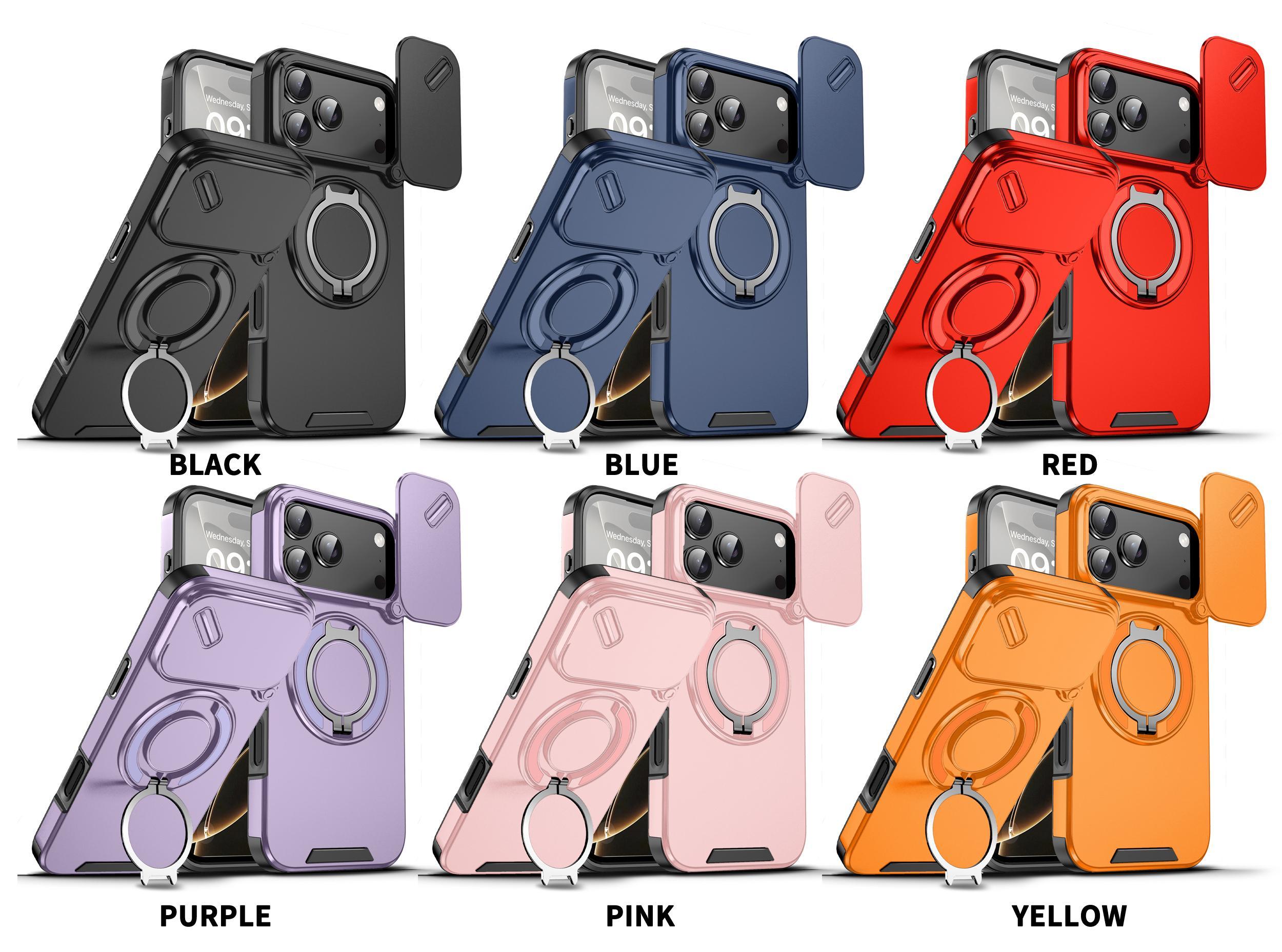 OREKROY Case For iPhone 17 Pro Max 17 Air 17 Pro 17 16 15 14 Plus 13 12 with Slide Camera Lens Protection Cover,360 Rotating Ring Kickstand MagSafe Magnetic Holder Military Grade Shockproof Protective Phone Cover