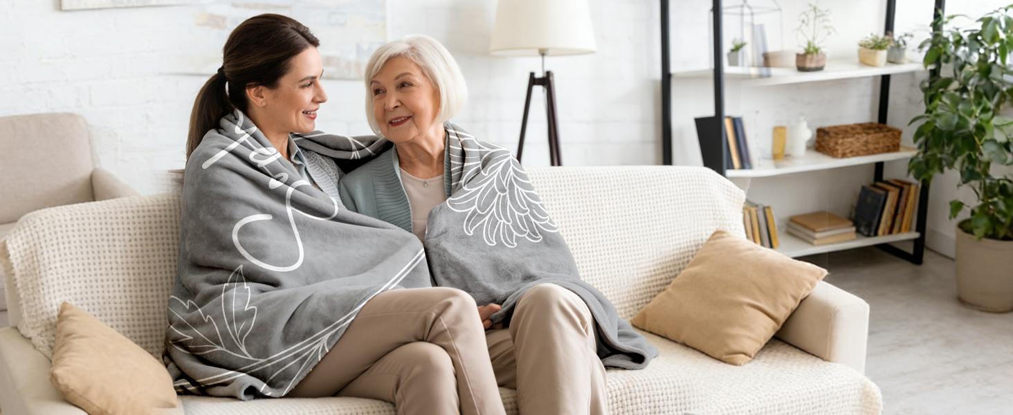 Gifts for Mom, Mothers Day Blanket Gifts, Custom Blanket with Name and Birth Month Flowers, Personalized Birthday Gifts for Mom Grandma from Son Daughter