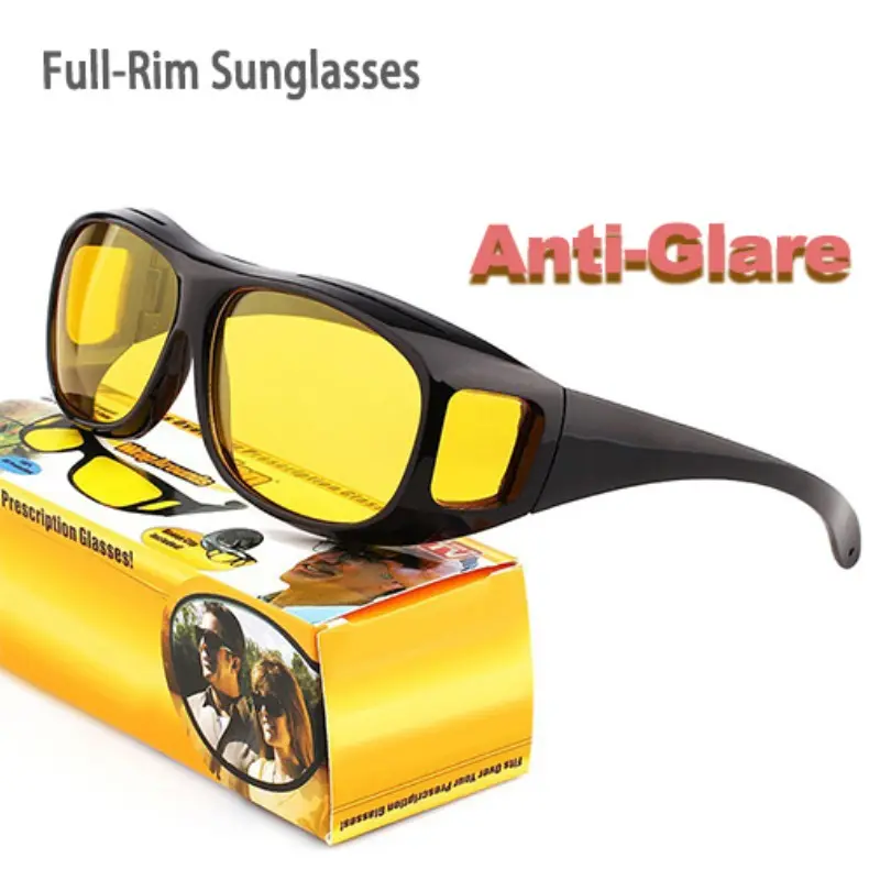 Uv400 Polarized Lens Sunglasses, Bendable Durable Frame, Night Vision Driving Glasses, Anti-Glare Outdoor Daily Wear Eyewear