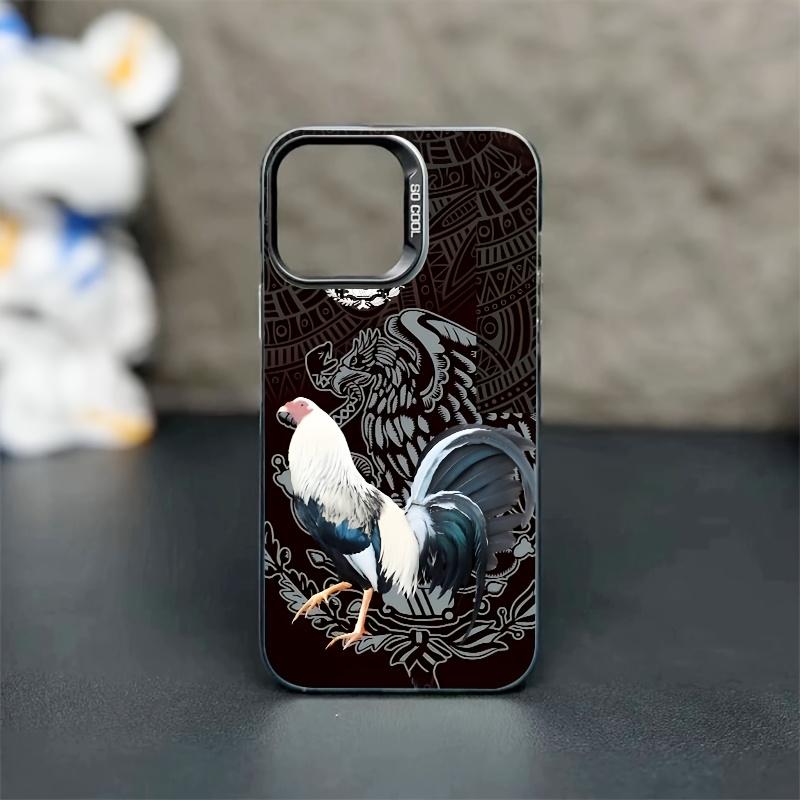 Case for iPhone 17 Pro Max 16 Plus 15 14 13 12 11 Air E Cool Creative Art Rooster Pattern Matte Shockproof Anti-Scratch Stylish Smartphone Cover