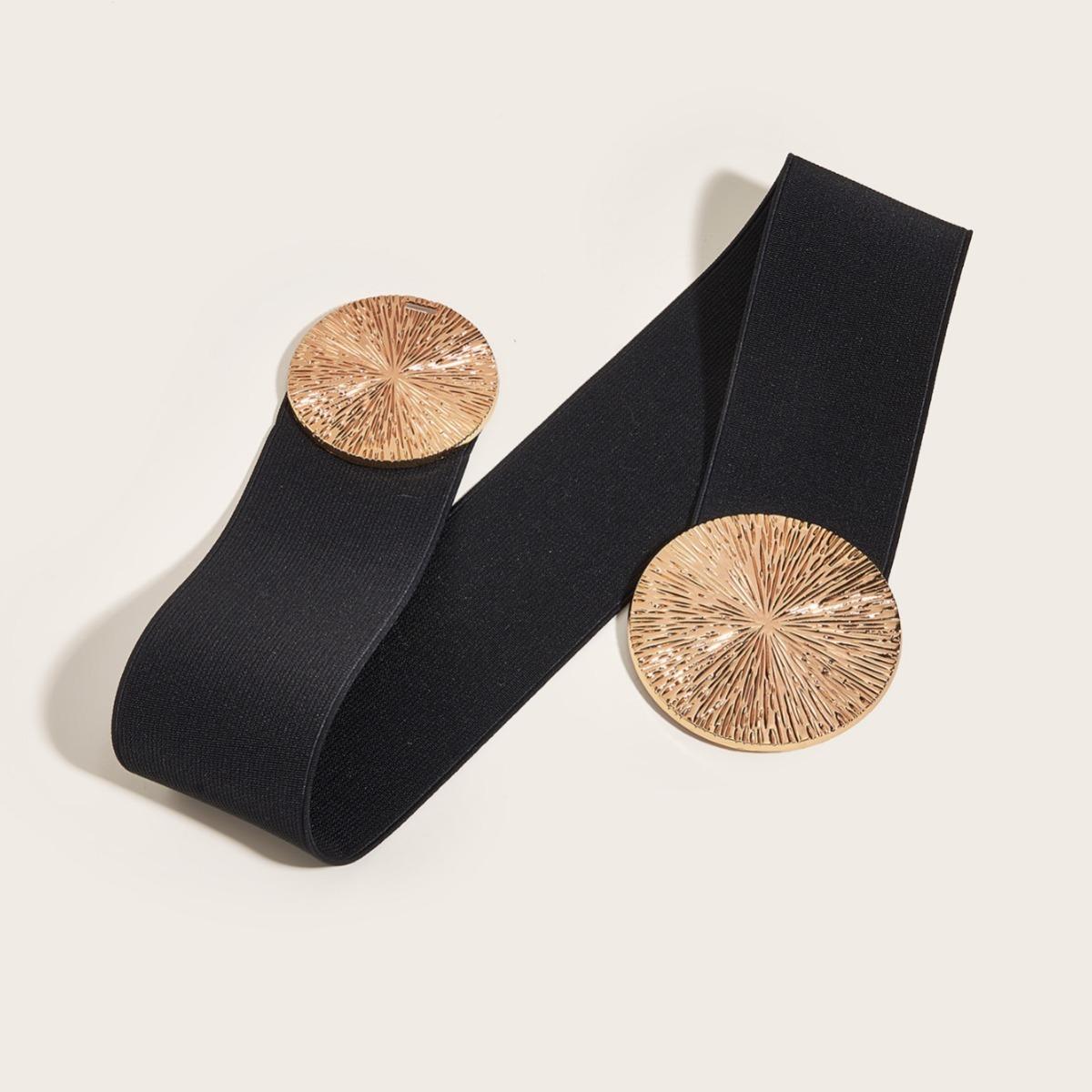 Fashionable European and American style belt for women to decorate coats and dresses, belts to tighten waist, elastic waistband for suits, wide Waist width 2.35inch, length 27inch, suitable for waist circumference 27~31.5inch Modern Buckles SpringStatemen