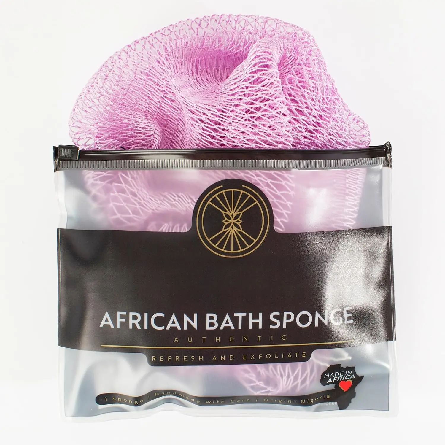 Net Sponge, Authentic, Ethically sourced from Nigeria, 45 inches Long,   for Daily use (Lilac)