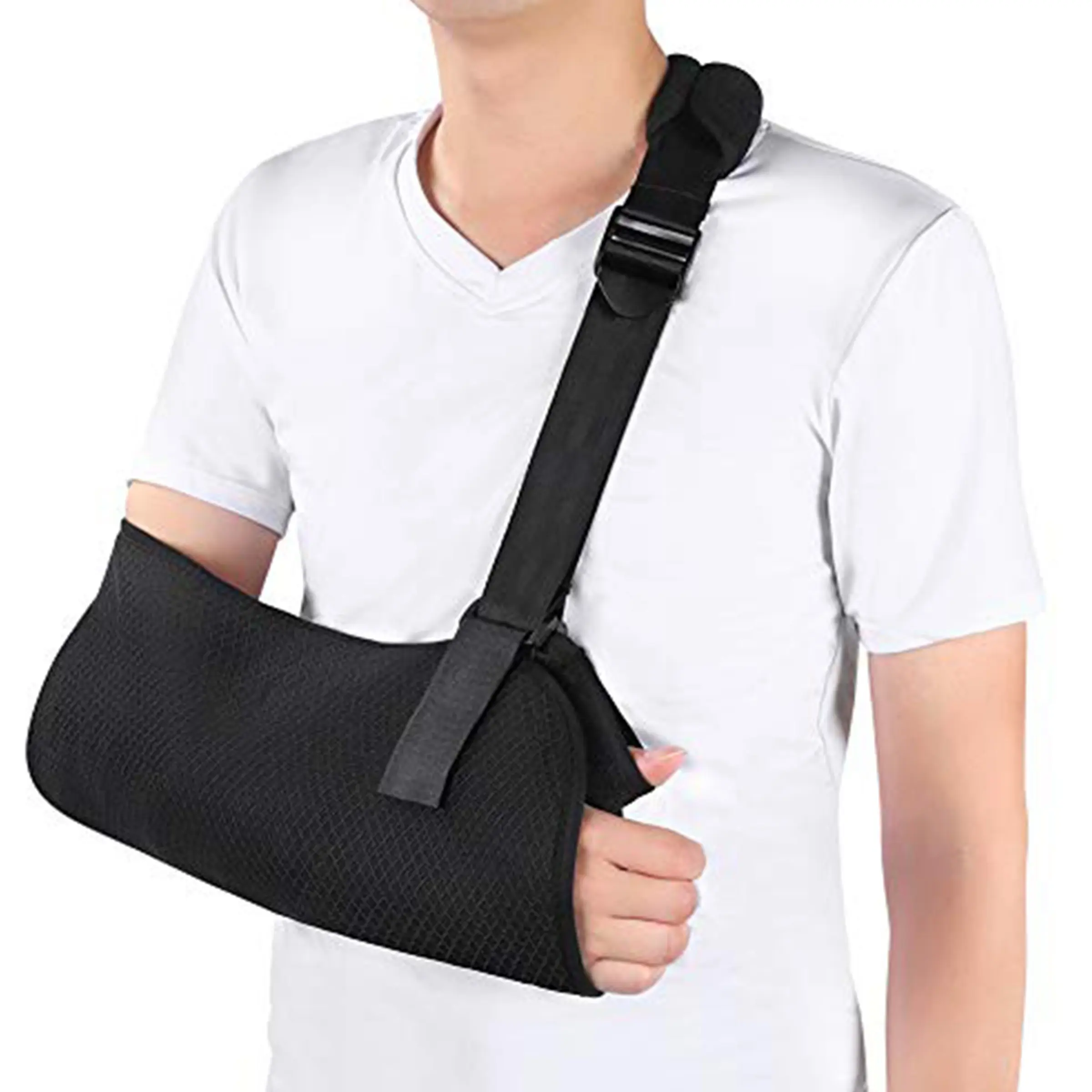 Breathable Mesh Arm Sling, Adjustable Shoulder Straps, Unisex Adult Support Band, Left and Right Hand Compatible, Comfortable and Durable, Unisex Design