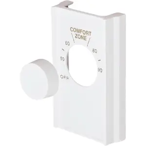1 Set White Double Pole Line Volt Thermostat Cover with Line Volt Knob for Old Style D22 Thermostat