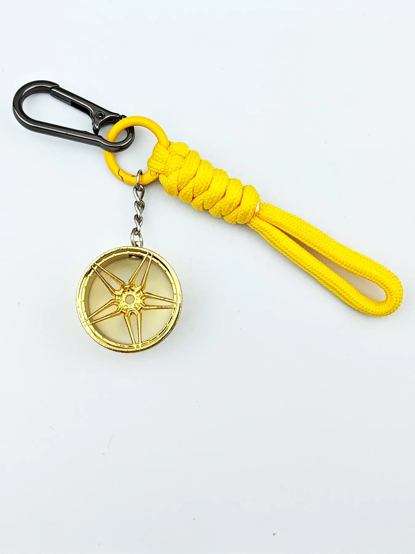 2in1 Car Simulation Keychain, 35mm Five-Star HUB, Colorful Key Ring Lanyard, Anti-Loss Key Chain, Polyester Short Rope, Phone Case Keychain
