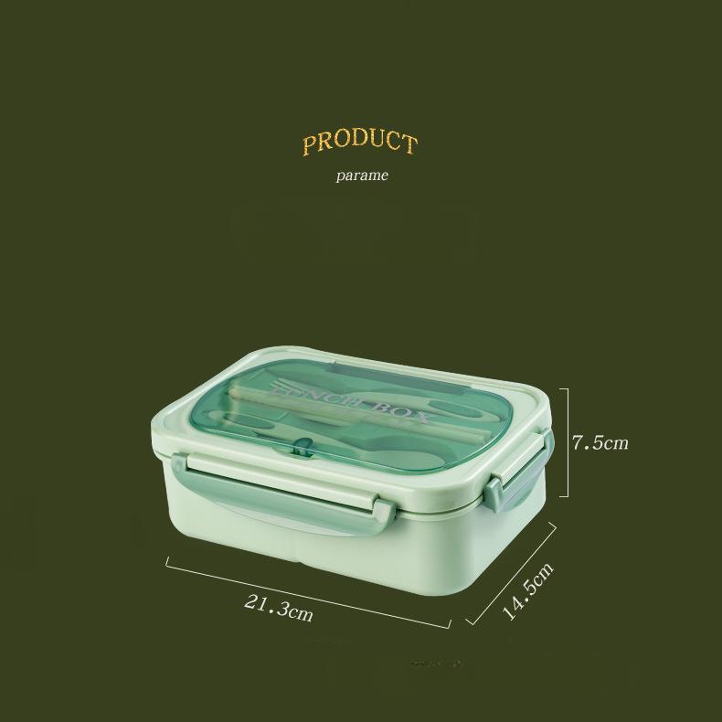 MIUVA Bento Box Adult Lunch Box 3 Compartments 40OZ with Utensils Chopsticks Fork Spoon Microwave & Dishwasher Safe Leak-Proof BPA-Free Plastic Tableware Set