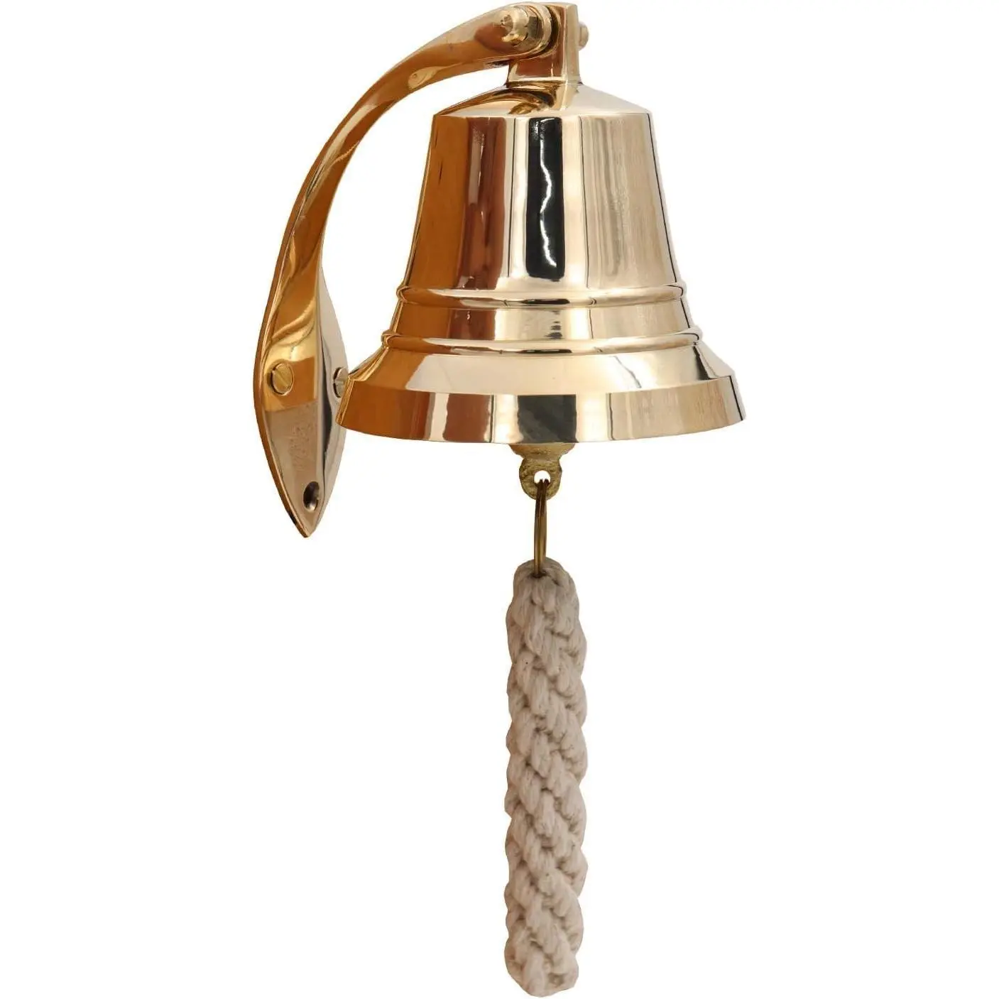 Solid Brass BellWall Mount, Brass Maritime Duty Watch Ship?s Bell (5", Polished Brass)