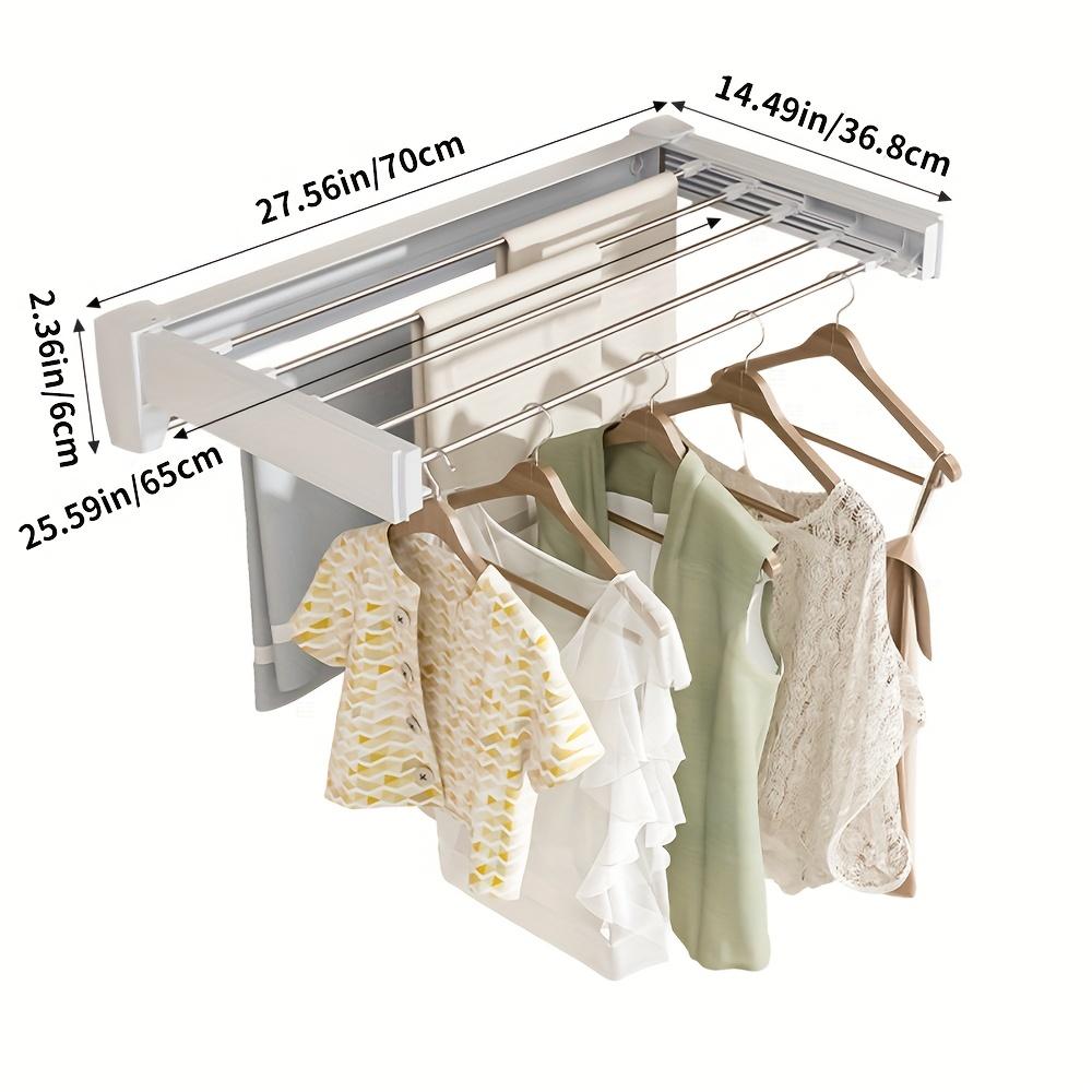 Sturdy Wall-Mounted Folding Clothes Drying Rack, Indoor/Outdoor Extendable Clothes Pole, Heavy-Duty Space-Saving Multi-Rod Drying Rack for Balcony and Bathroom, Clothes Drying Racks, Laundry Drying Rack, Drying Rack Clothing Foldable, Drying Racks