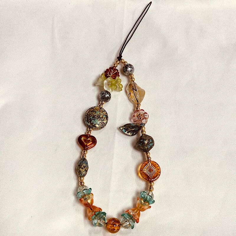 Original Design Chinese Retro Style Beaded Phone Charm Strap Bracelet Wrist Short Lanyard Camera Keychain Bag Pendant