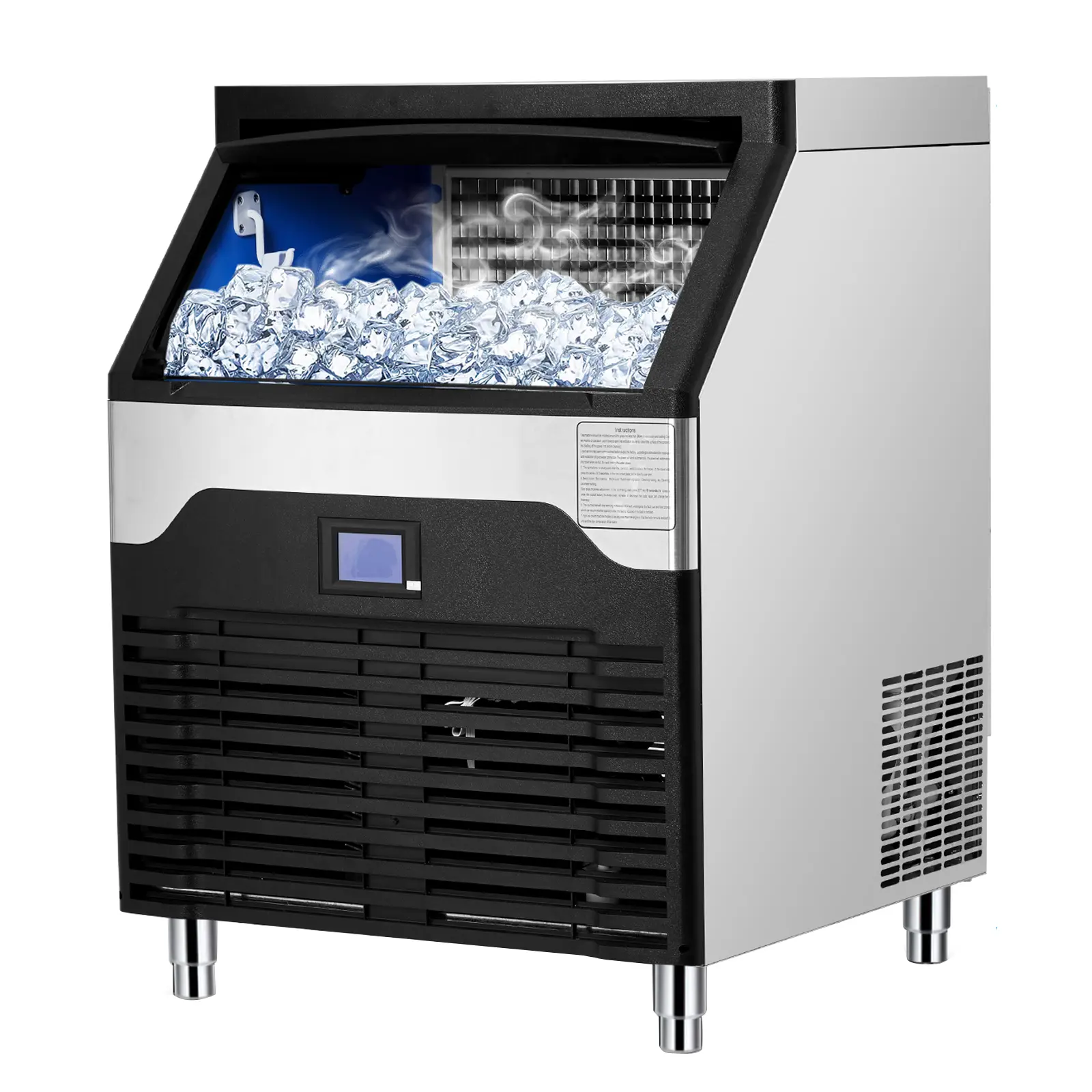 Commercial Ice Maker Machine – 260-400LBS/24H Output – Stainless Steel – Large Storage Bin – Freestanding & Undercounter – Self-Cleaning – Quiet – ETL Certified – For Restaurant, Bar, Home