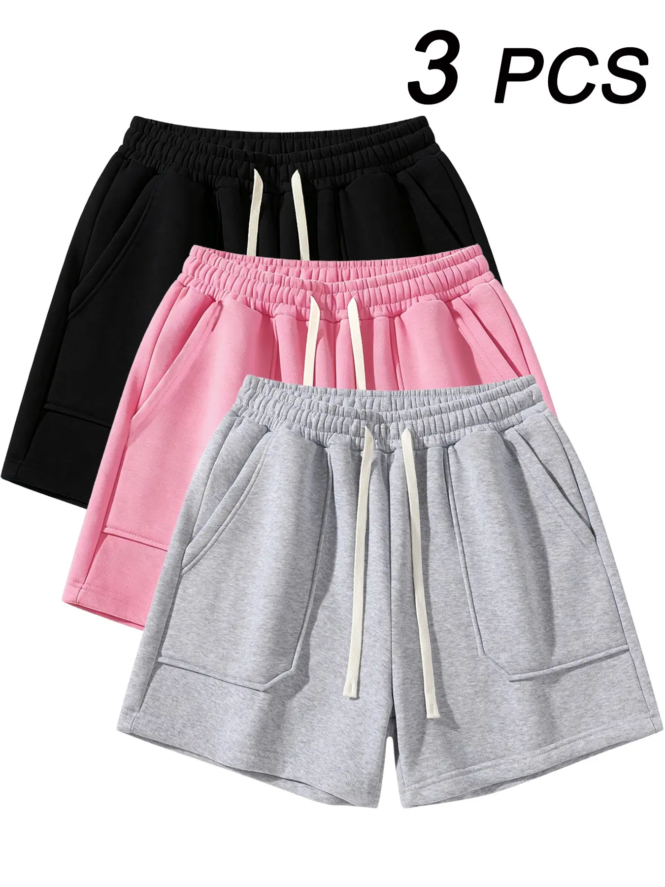 Men's Sport Shorts with Drawstring Waist and Deep Pockets, Fleece Lining, Comfortable Casual Wear, Unisex, All Seasons, Athleisure Shorts, Jogging Shorts, Sports Drawstring Shorts
