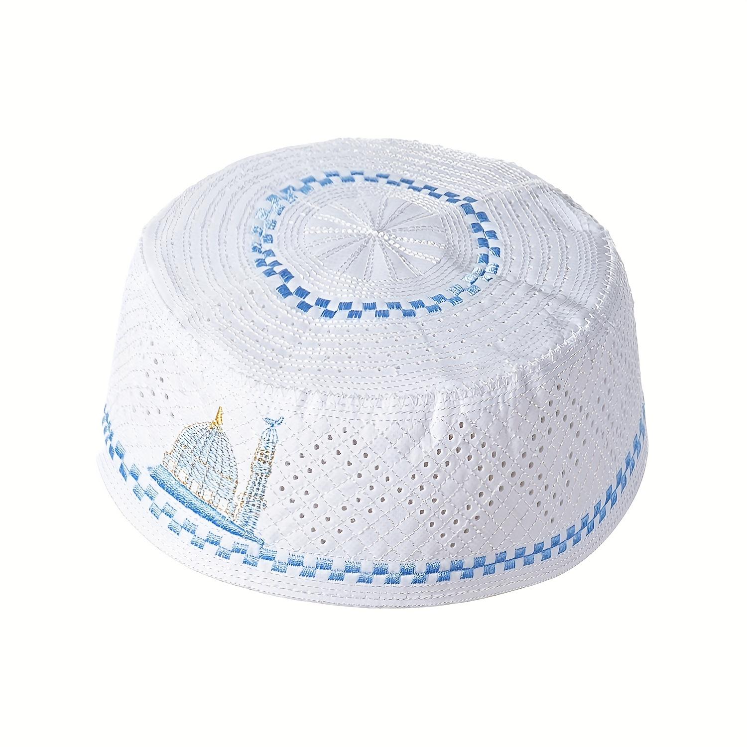 4pcs/set New Muslim Men Prayer Cap Hat Embroidery Leisure Cap Men Headscarf Turban Saudi Cap