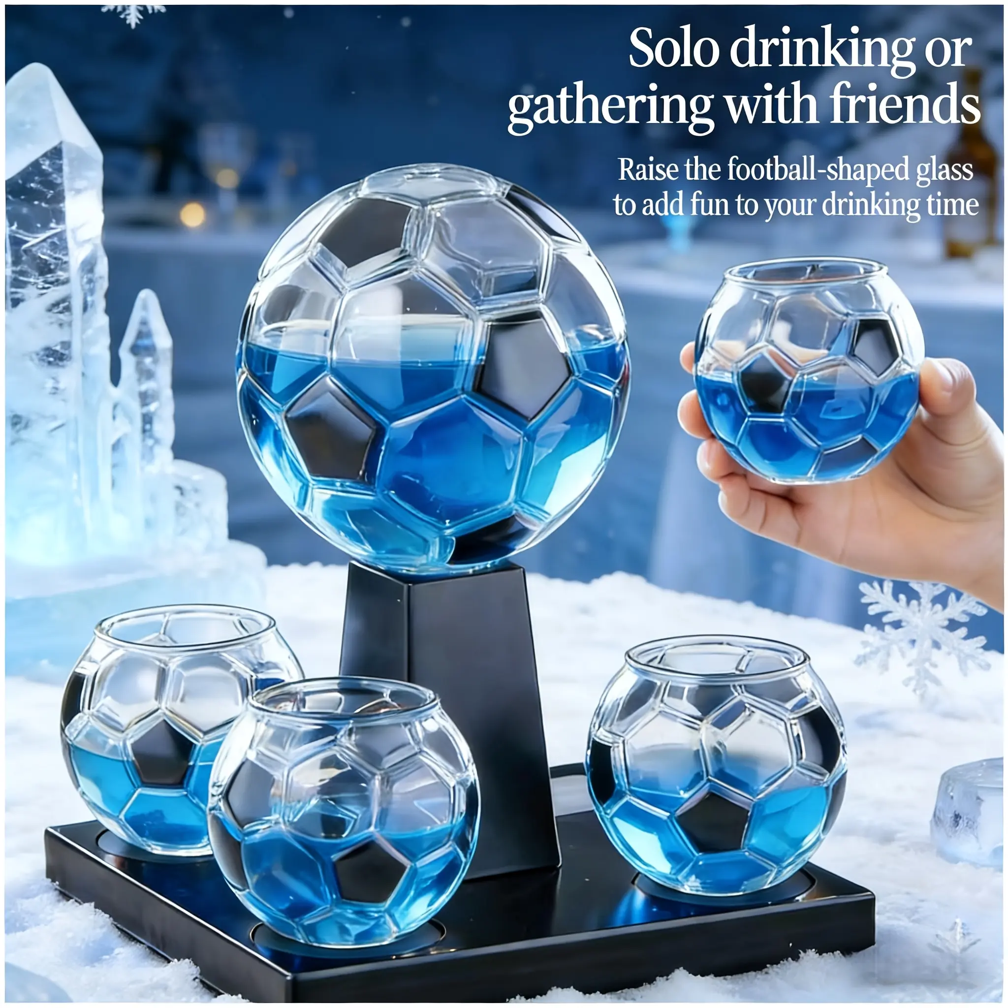 30oz Black Football Shaped Whiskey Decanter Set with 4 Glasses, Unique Gifts for Men for Birthday Valentine's Day Father's Day Christmas, Creative Home Decor with Innovative Pourer