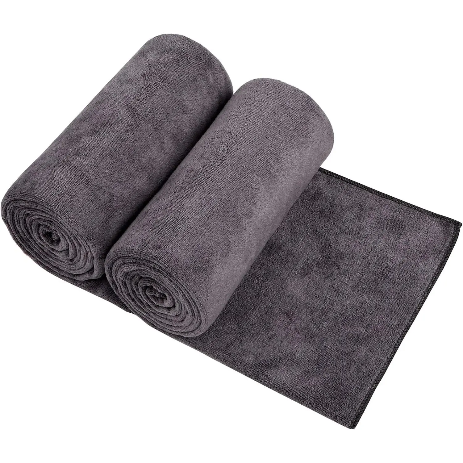Bath Towels, Soft Feel Bath Towel, 2 Pack (27'' x 54'') | Highly Absorbent, Quick Drying Microfiber Towels for , , Yoga, , Fitness, Bathroom - Dark Grey
