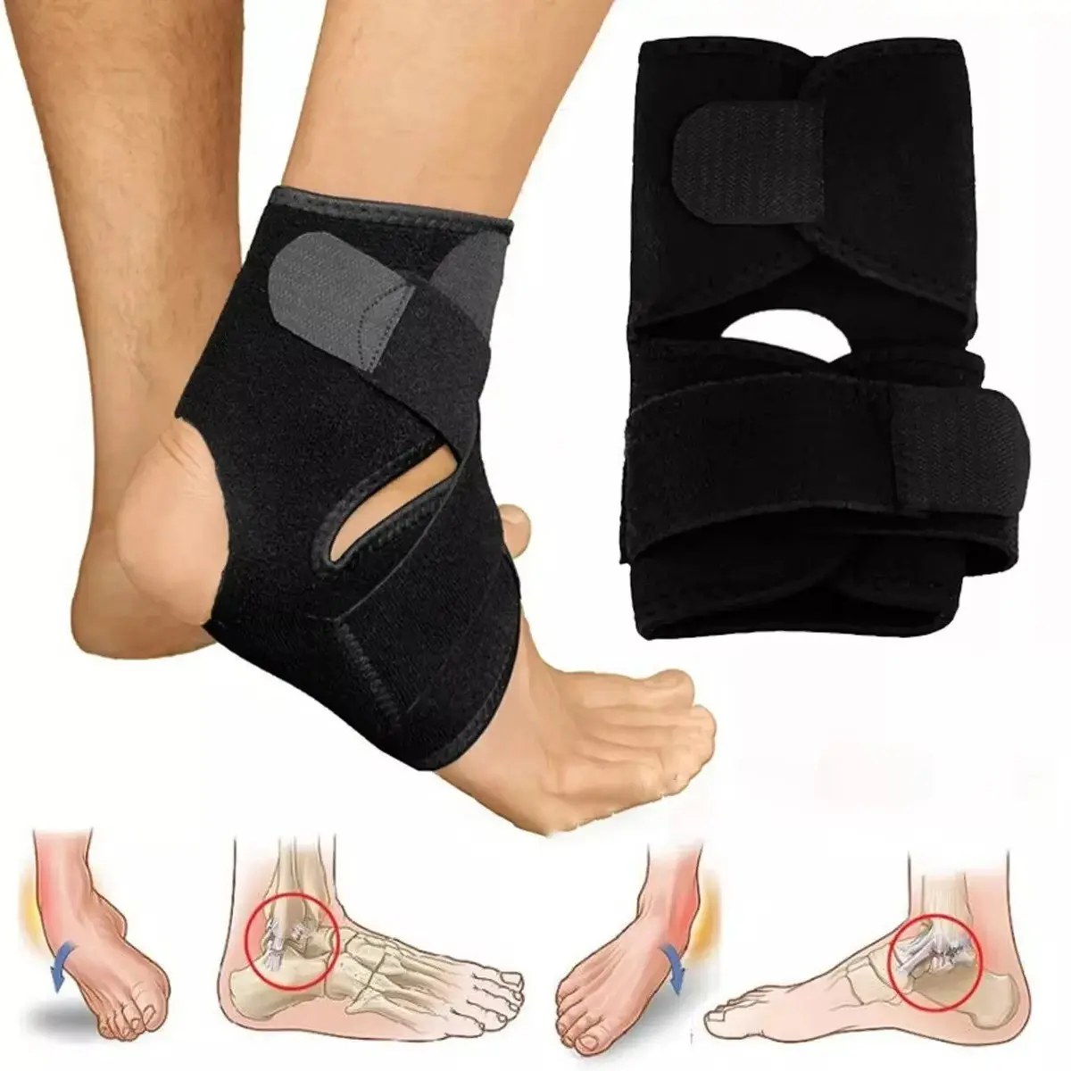 Adjustable Ankle Protector, Anti-Break Foot Protector, Elastic Ankle Support, Lightweight and Breathable, Effective Ankle Protection, Ankle Stabilizer