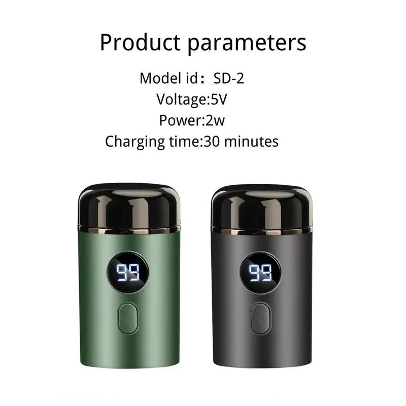 Electric Mini Shaver, 1 Count Waterproof Portable USB Rechargeable Razor with LCD Display, Washable Beard Trimmer for Men, Great for Travel and Home Use