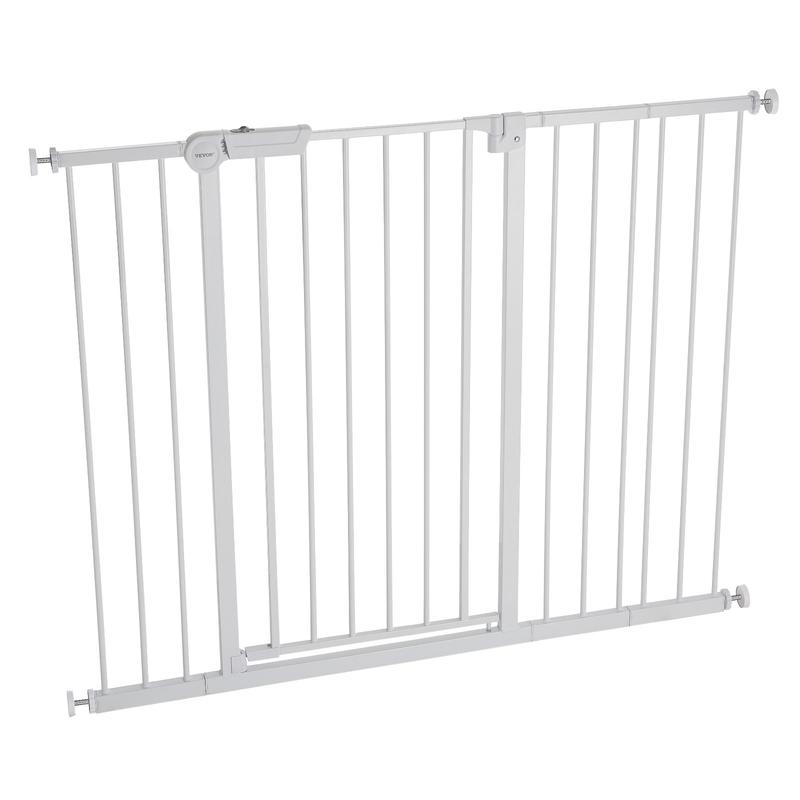 VEVOR Baby Gate, 26-48 Inches Adjustable Width, 36 Inches High Dog Gate, Easy Step Walk Thru, for Child Pet Security, Pressure Mount Kit, Wall Cups, One-Hand Open, for Stairs and Doorways, White