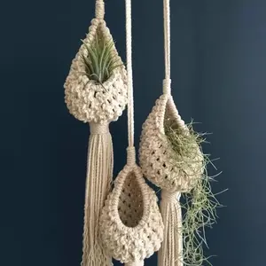 Hand-woven pineapple-shaped hanging basket, cotton flower pot for living room and balcony decoration, Flower Basket Decor, Home Decor
