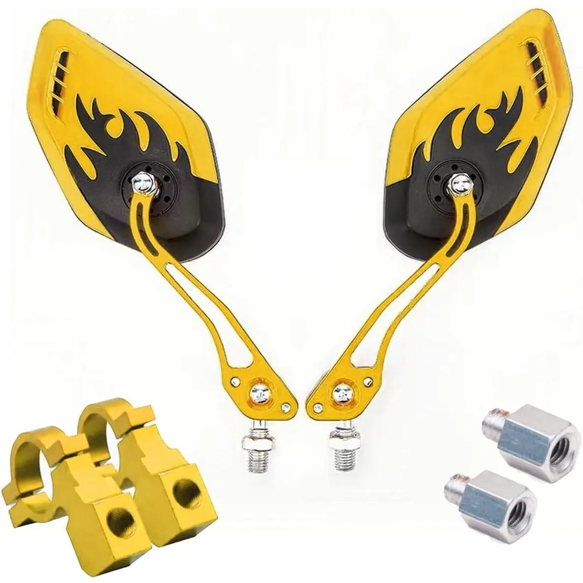 Bicycle Mirrors for Handlebars 2 Pack, Bike Mirrors for Electric Bike,Enhance Safety with Bicycle Mirrors Handlebar Mount,Ideal Bike Mirrors for Handlebars(Yellow)