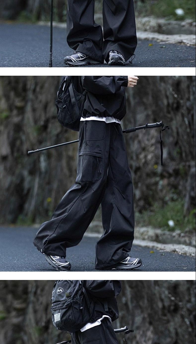 Men's Techwear Quick-Dry Outdoor Cargo Pants - Loose Fit Hiking Pants with Pleated Design, Streetwear Trend