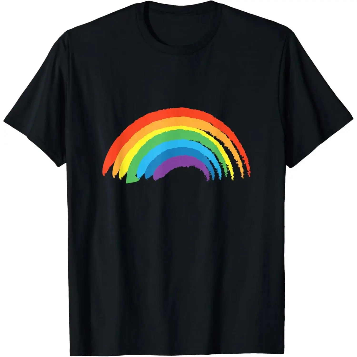 Women's Comfy Breathable Short-Sleeve Rainbow Stripe Retro Casual Pride T-Shirt