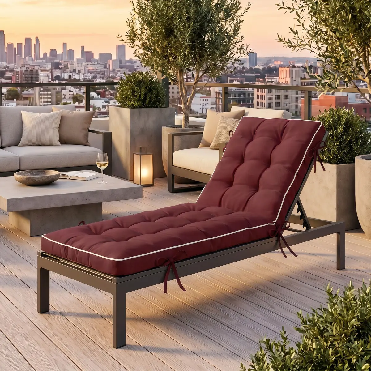 Aobtkel2 Pack 72x21 Inch Folding Chaise Lounge Cushion Quick Dry - Outdoor Sun Lounger Seat Pad with Shredded Foam for Patio Furniture, Deck Chairs, Poolside On-Site